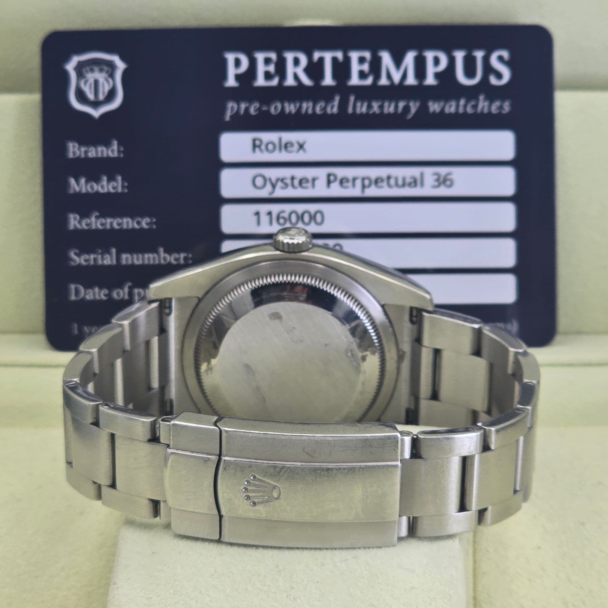 Rolex Oyster Perpetual 36 Ref. 116000 with sunburst grey dial and smooth bezel – 5
