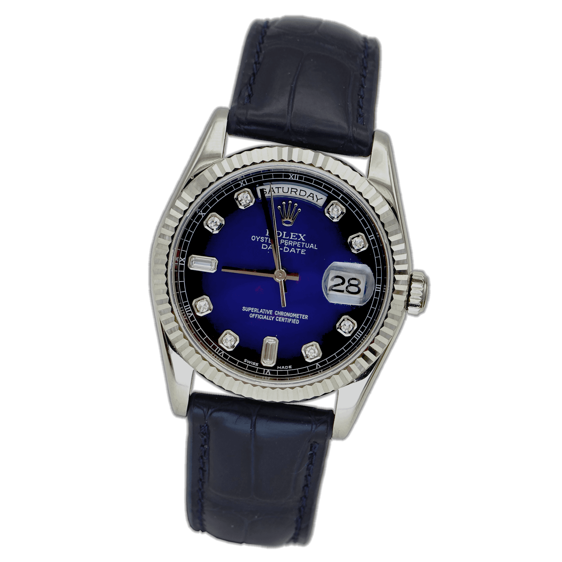 Rolex DayDate 118239 with stunning "Blue Ombre" dial (18K White gold)