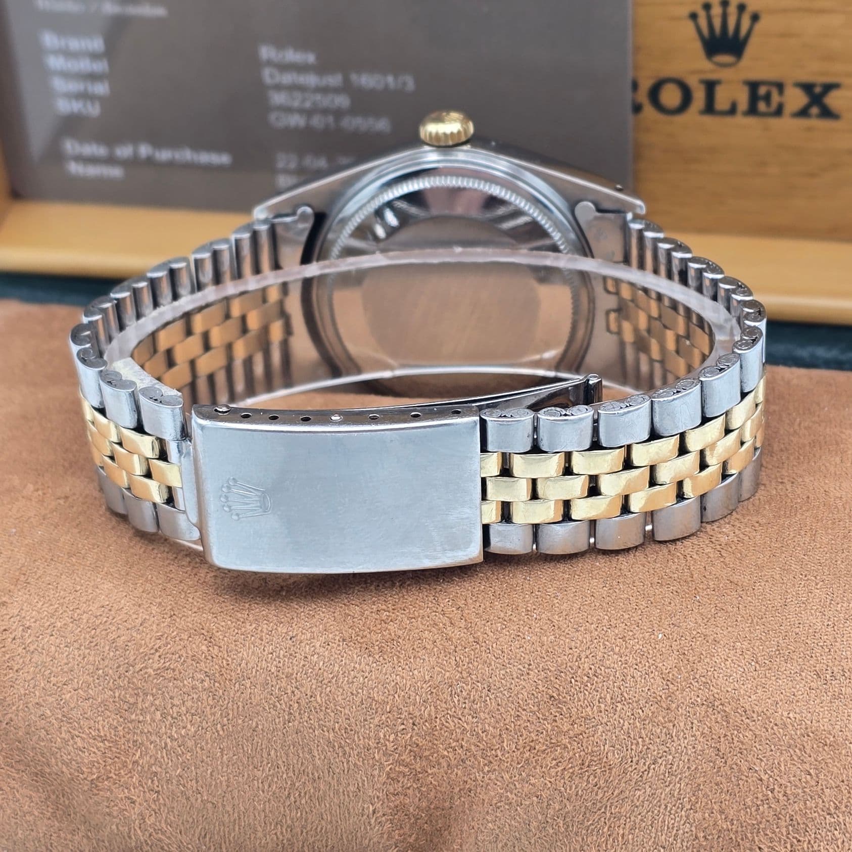 Rolex Datejust steel/gold Ref. 1601 with white "sigma" dial and 18k gold fluted bezel – 3