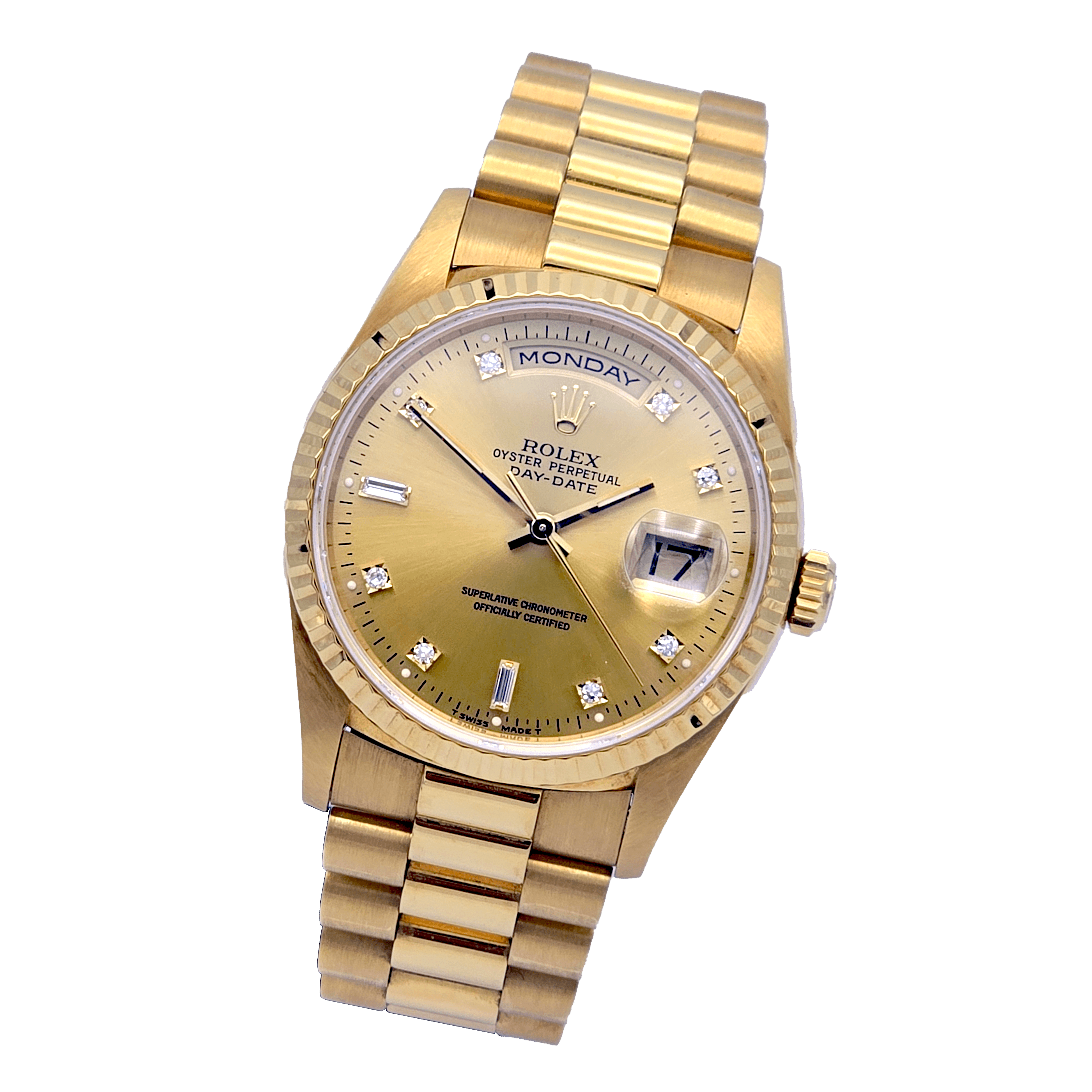 Rolex DayDate Ref. 18238 36mm with champaign diamond dial (18K Yellow gold) – 1